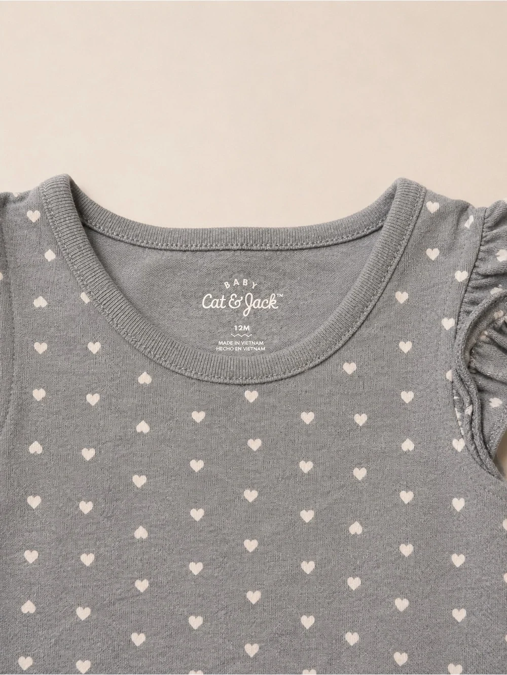 Cat & Jack Grey Dress with White Heart Print